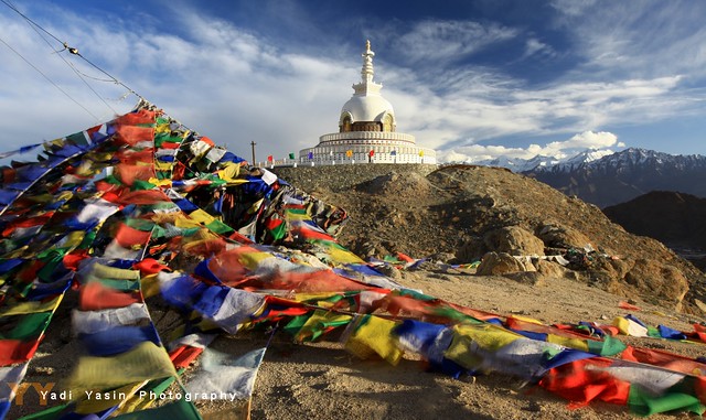The Prayer Flags and Shanti Stupa
