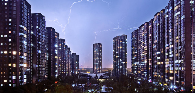 Lightning storm over Beijing