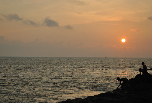 sunset india silhouette gokarna karnataka ombeach arabiansea