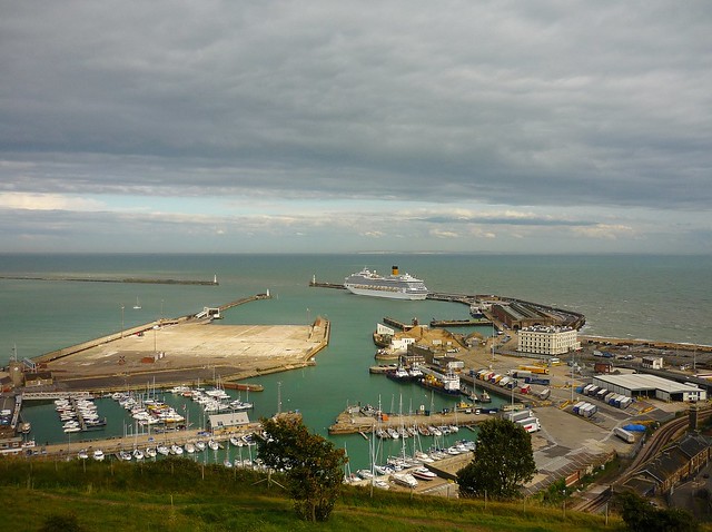 Dover Western Docks with France in the distance