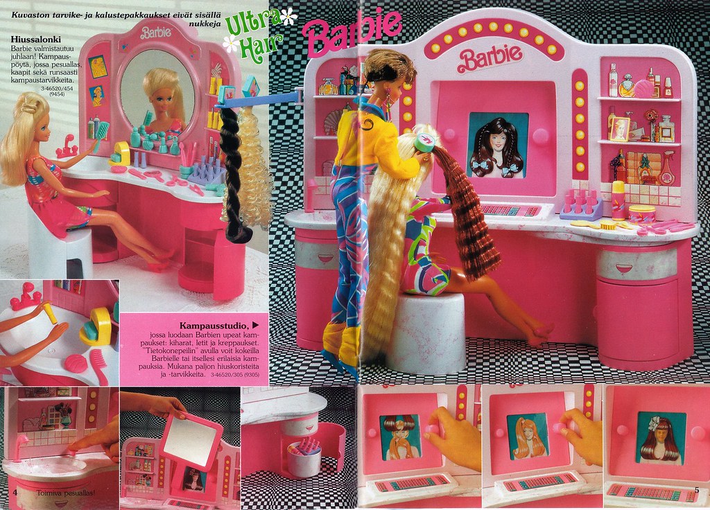 Barbie Journal 1992 (Finnish) | Ultra Hair Barbie hair salon… | Flickr