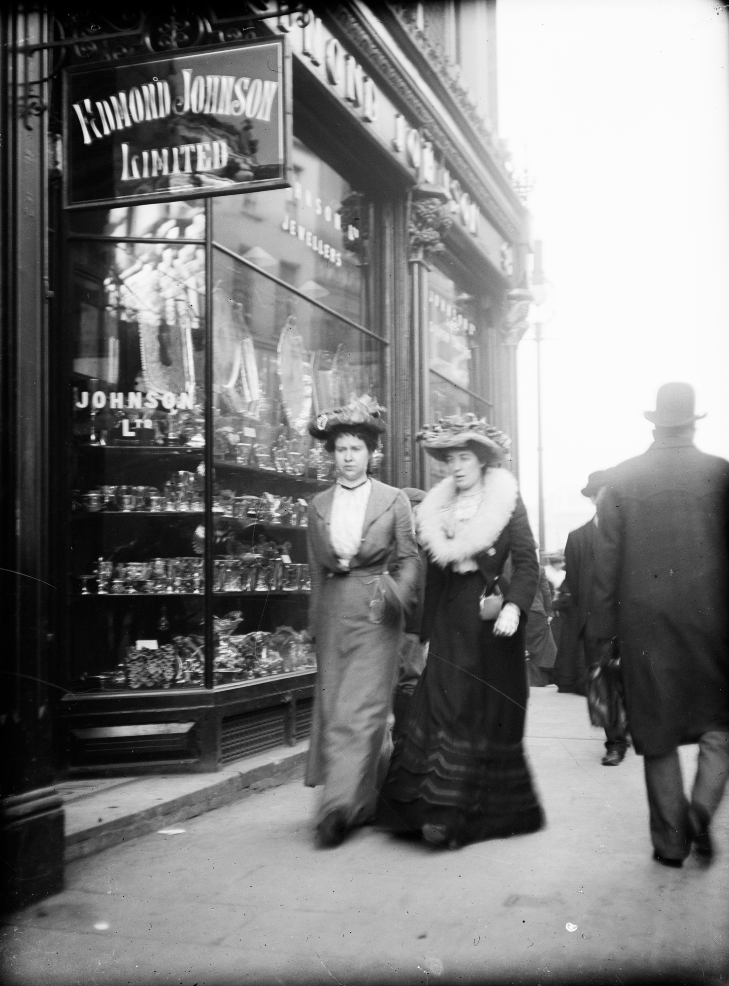 Two women walking past jewellers, Grafton Street