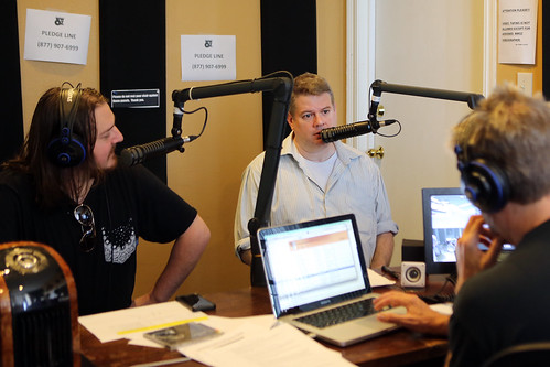 Soul Stu, Dave Ankers, and George Ingmire on the air. Photo by Bill Sasser.