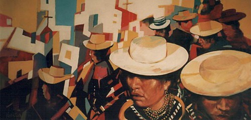 Group of people wearing broad-brimmed hats