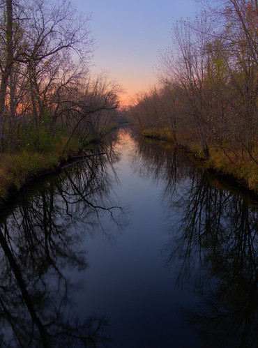 sunrise by Frozen Image Photography, morning autumn trees reflection fall water minnesota rural sunrise river elk hdr matchpointwinner f6