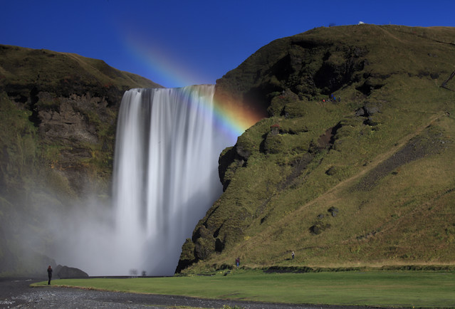 Iceland - Rainbow at Skógafoss Waterfall
