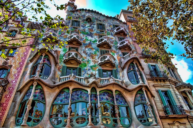 Casa Batlló. Obra de Gaudí. Paseo de Gracia. Barcelona
