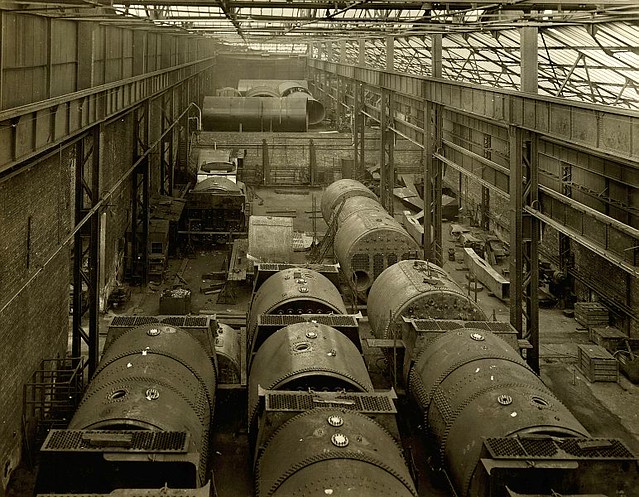 Rows of Scotch boilers