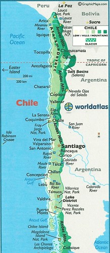 Map of Chile, 1987 | Having reached Puerto Montt from Argent… | Flickr