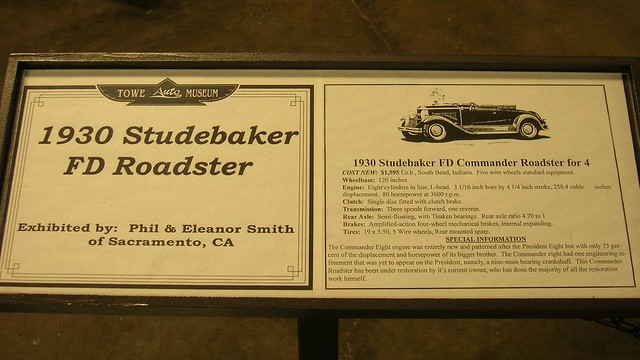 1930 Studebaker FD Commander Roadster for Four Info