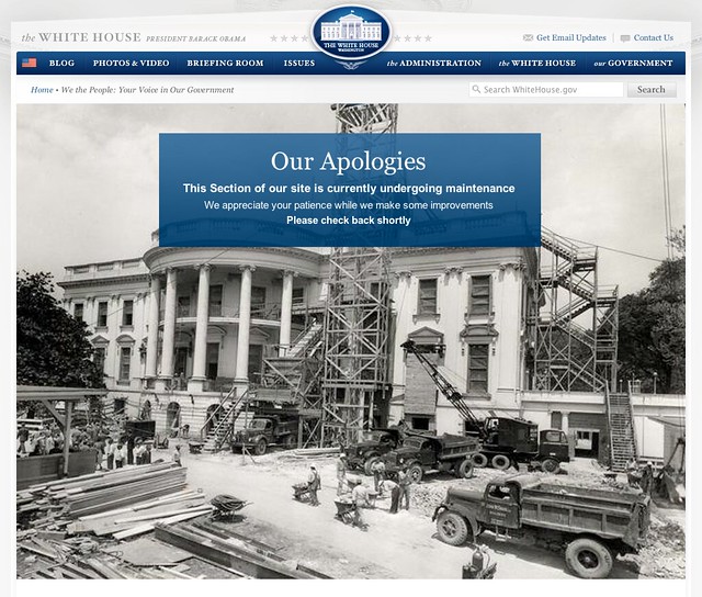 WhiteHouse.gov Maintenance Page