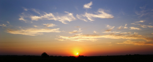 sunset sky panorama orange beautiful clouds
