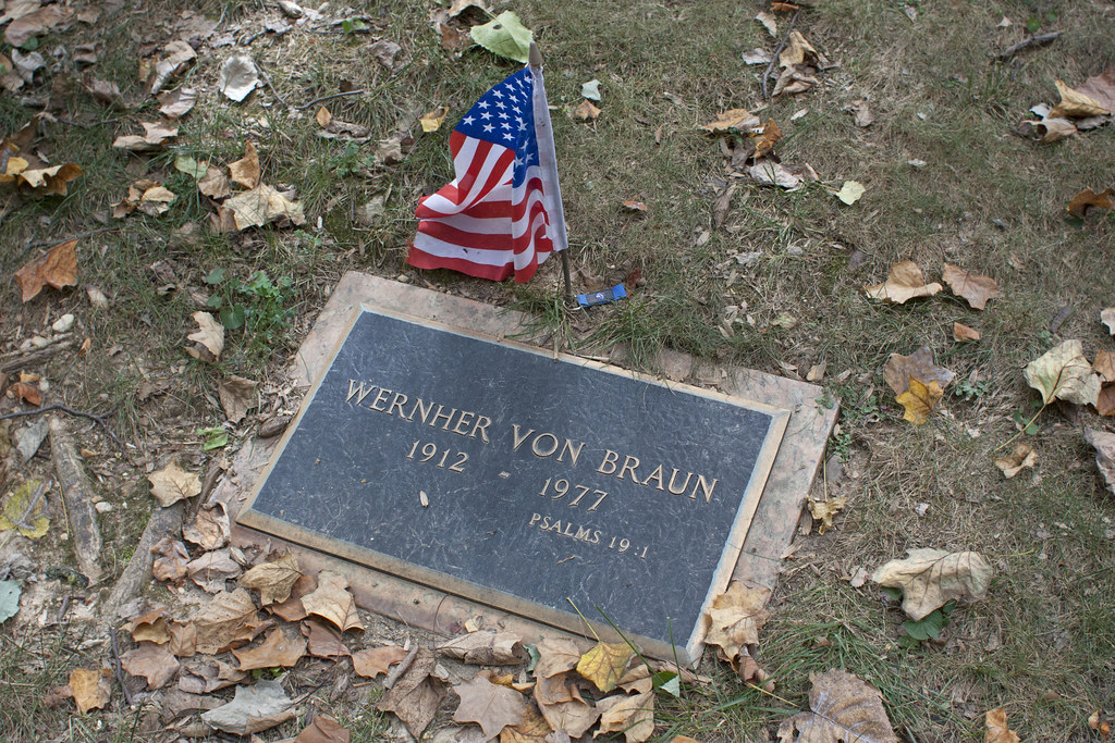 Wernher von Braun's grave, Ivy Hill Cemetery, Alexandria VA.