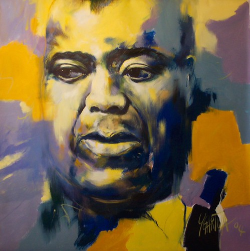 Close-up musician portrait on a yellow background