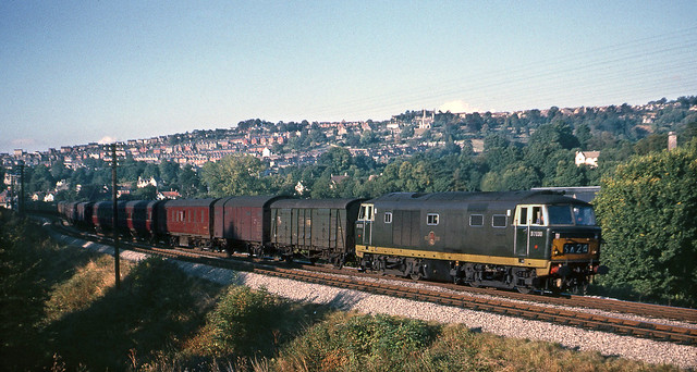 Hymek D7039 on a Parcels train, near Ham Mill Halt 1964.
