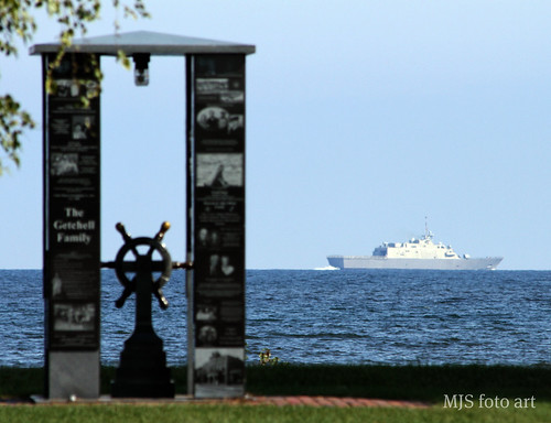 USS Fort Worth LCS3 & Fishermens' Memorial at Red Arrow Park in Marinette, WI