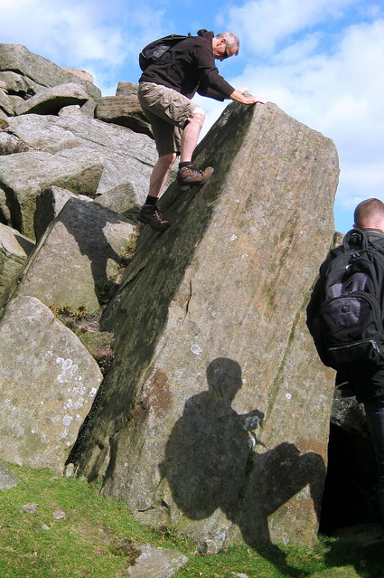 Mike's climb & Bernd's shadow..