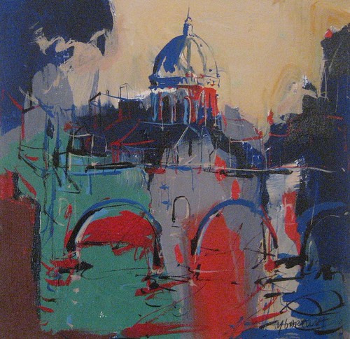 Domed architecture and red bridge arches