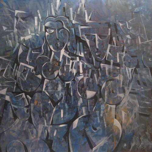 Dense geometric figures in dark grey-blue