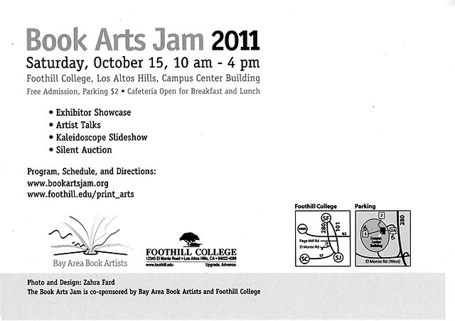 20ll Book Arts Jam, Los Altos, California, Octorber 15, 10 to 4