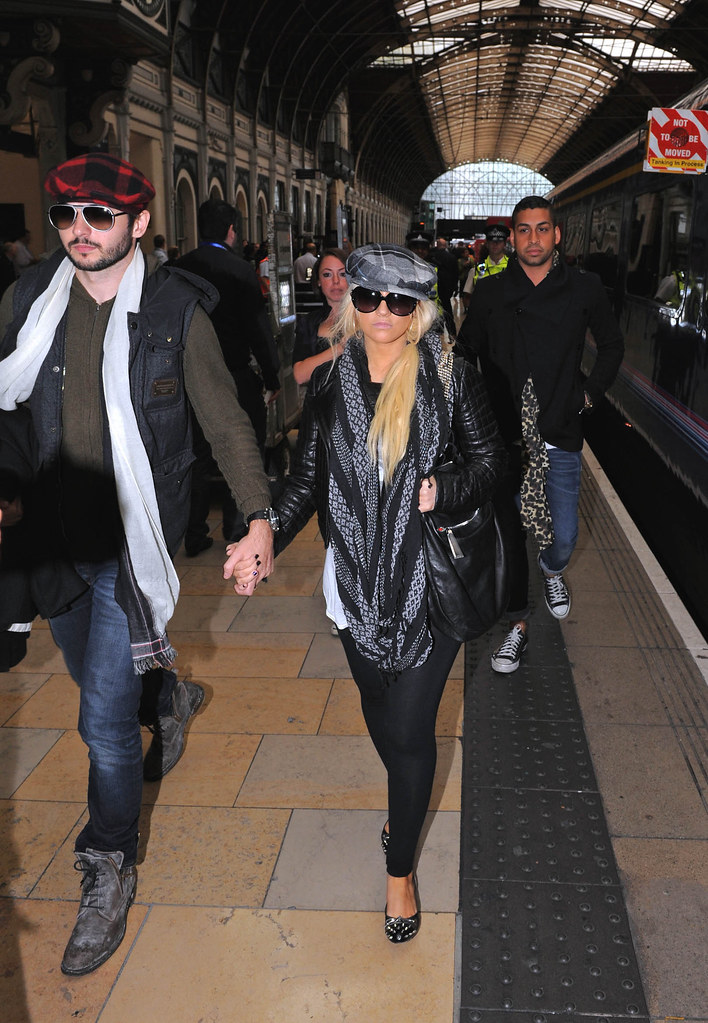 Christina Aguilera travels in a private rail carriage