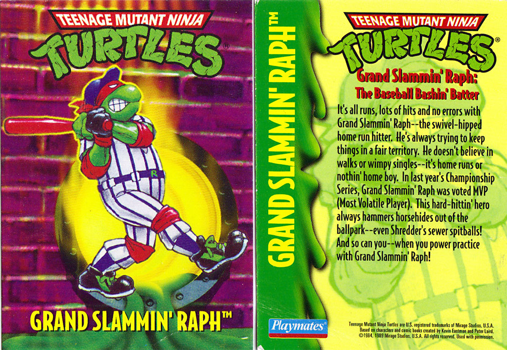 Sewer Sports All-Stars TEENAGE MUTANT NINJA TURTLES :: GRAND SLAMMIN' RAPH  - Collector Card (( 1994 )) by tOkKa