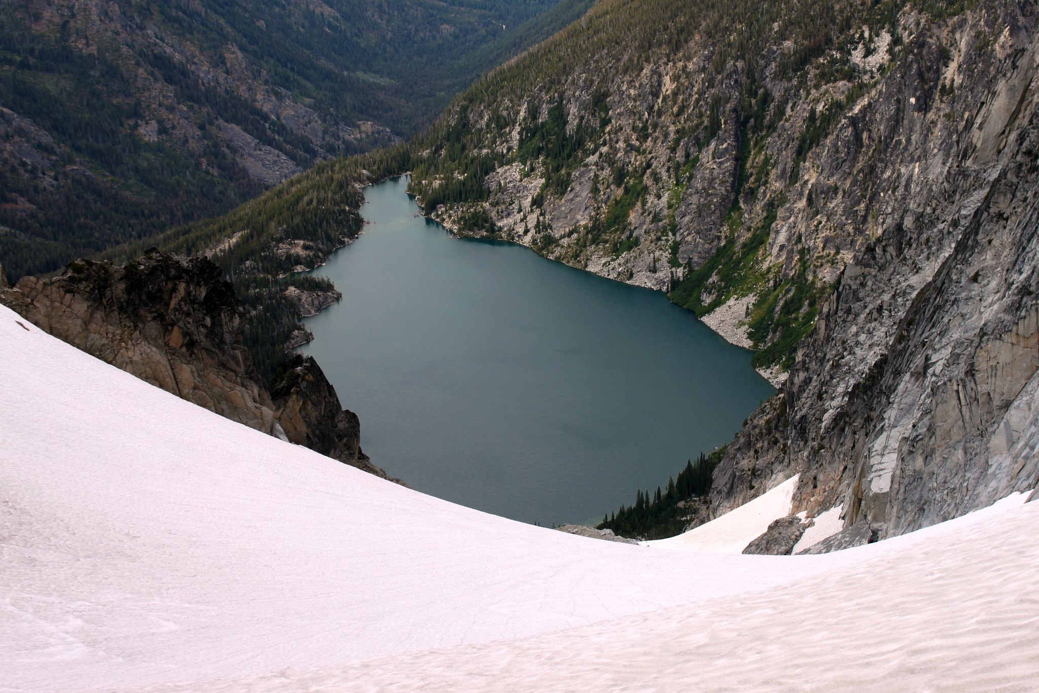 Colchuck Lake from the col
