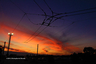 Sunset on the trolley wires 1