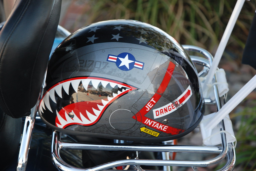U.S. MILITARY AIRCRAFT THEMED AIRBRUSHED MOTORCYCLE HELMET