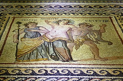 Gaziantep. Museu dels mosaics de Zeugma. Mosaic de Dionís, Telete i Skirtos.