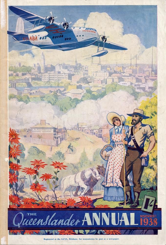 Illustrated front cover from The Queenslander annual, November 1, 1938