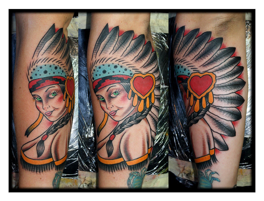 Native American Indian Girl Tattoo on Smash Myke Chambers | Flickr