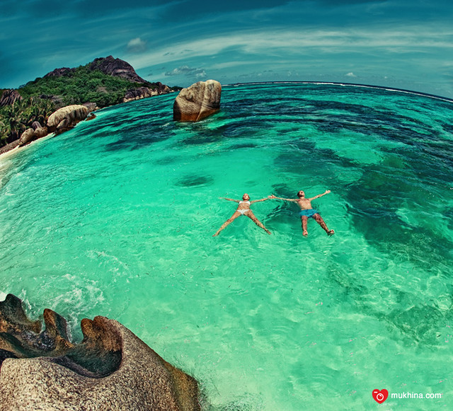 ladigue island  at seychelles - honeymoon