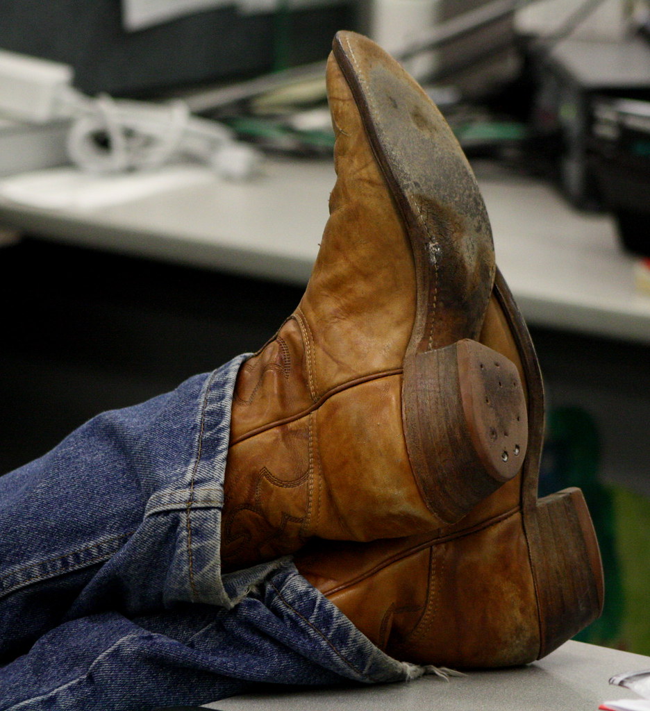Boss Flickr Day 201/365: Sept. 11, 2011 | boots in the office. The boss.… | Flickr