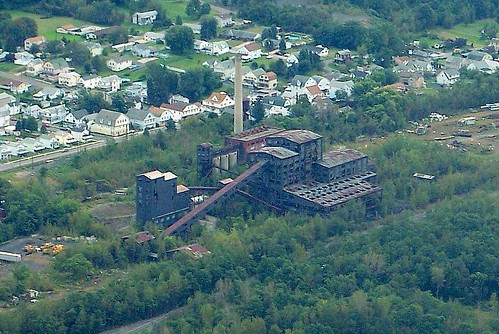 pictures railroad blue houses history abandoned industry photography photo mine industrial photos pennsylvania ashley picture rr aerial structure mining pa smokestack photographs photograph coal northeast breaker huber colliery anthracite wyomingvalley bluecoal