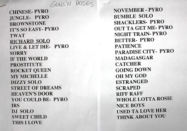 02/10/11 - Setlist do Guns N' Roses no Rock in Rio
