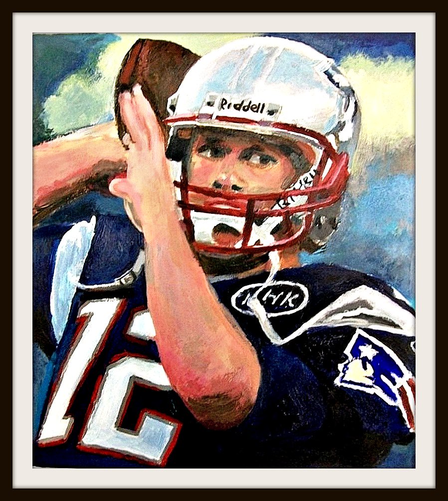 Tom Brady - Acrylic Painting by STEVEN CHATEAUNEUF