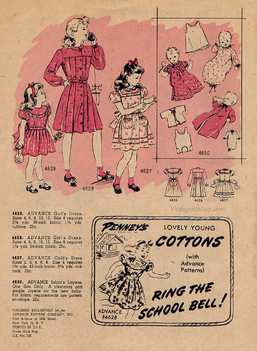 Advance Fashion News August 1947 | 4628. ADVANCE Girl's Drea… | Flickr