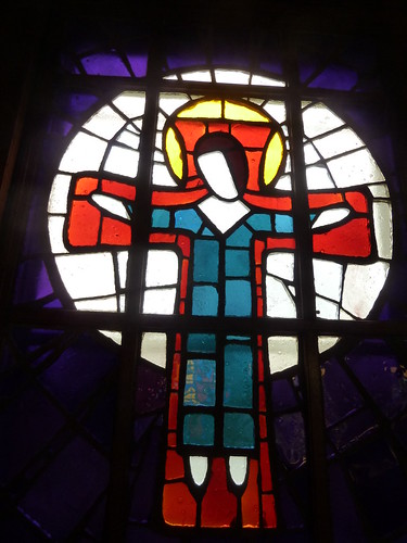 art window cross jesus stainedglass rhodeisland crucifix catholicchurch blockisland