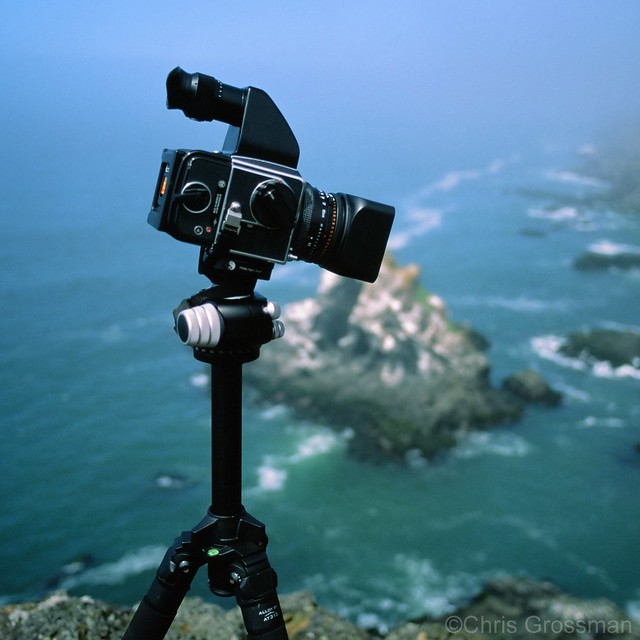 Hasselblad 500C/M on a Sea Cliff - Nikon FE - Nikkor 28mm F/2.8 - Velvia 50