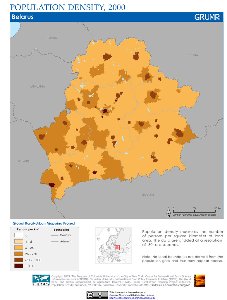 Belarus Population Density 2000 Population Density Measu Flickr