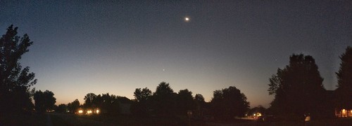 dawn over ohio sunrise moon clouds