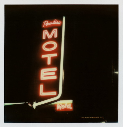 california ca sunset toby color film sign night project polaroid sx70 for los downtown neon paradise boulevard nocturnal angeles motel 66 illuminated route tip cameras type instant arrow lit sonar hancock rt dtla blvd rte impossible the sx70sonar motel” “motel tobyhancock impossaroid