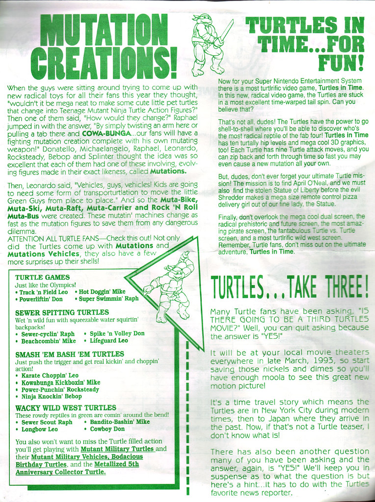 Official TEENAGE MUTANT NINJA TURTLES Turtle Force :: 'CHAOS CHRONICLES' V.5 iv (( 1992 )) by tOkKa