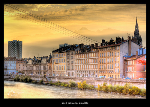 summer wallpaper sky france grenoble sunrise river cityscape hdr isère