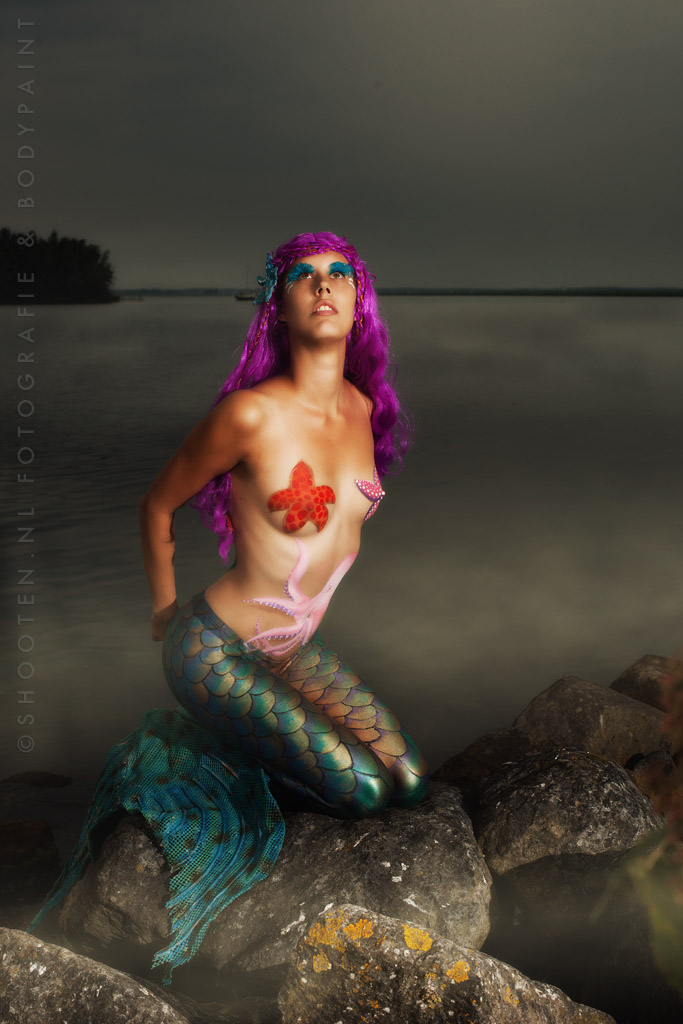 bodypaint, mermaid.
