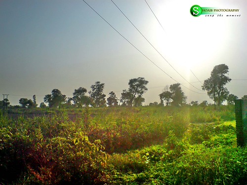 my village by ShoaibAhmed, sunset village fields sargodha bhalwal chaknno7nb