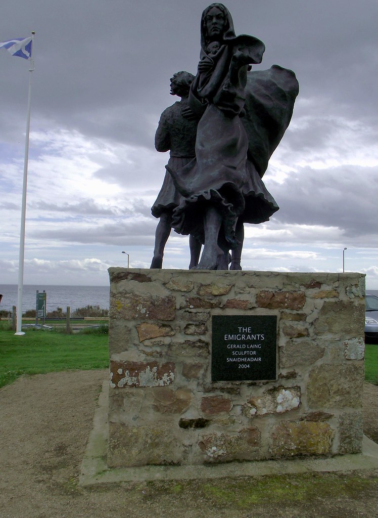 Emigrants Statue at Helmsdale Sutherland Scotland