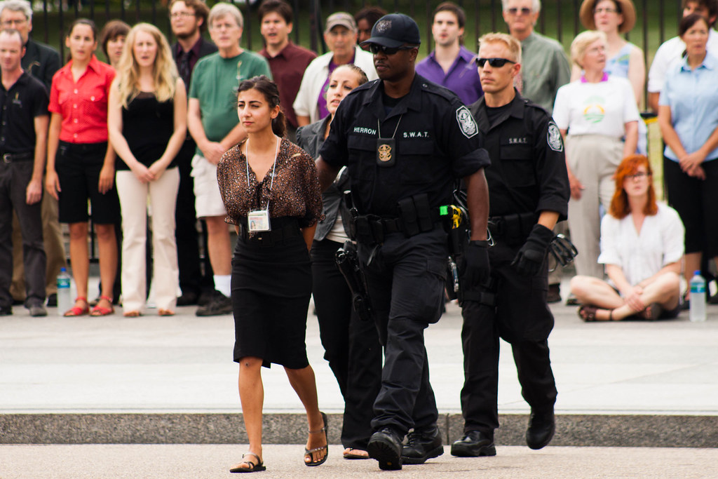 A Young Woman Arrested in front of White House.