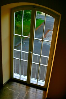 View from the stairwell to the courtyard